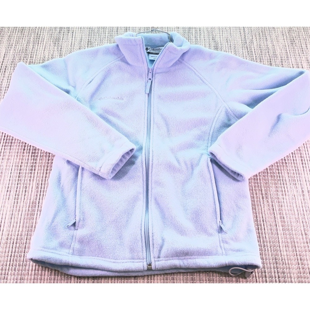 Columbia Womens Light Blue Full Zip Fleece Jacket Outdoor WL6114 Size M
